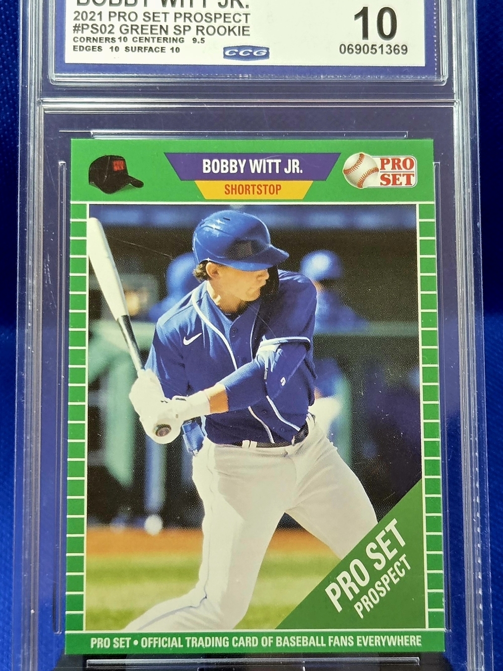 Prospect Green Border Baseball Trading Card - Bobby Witt Jr.